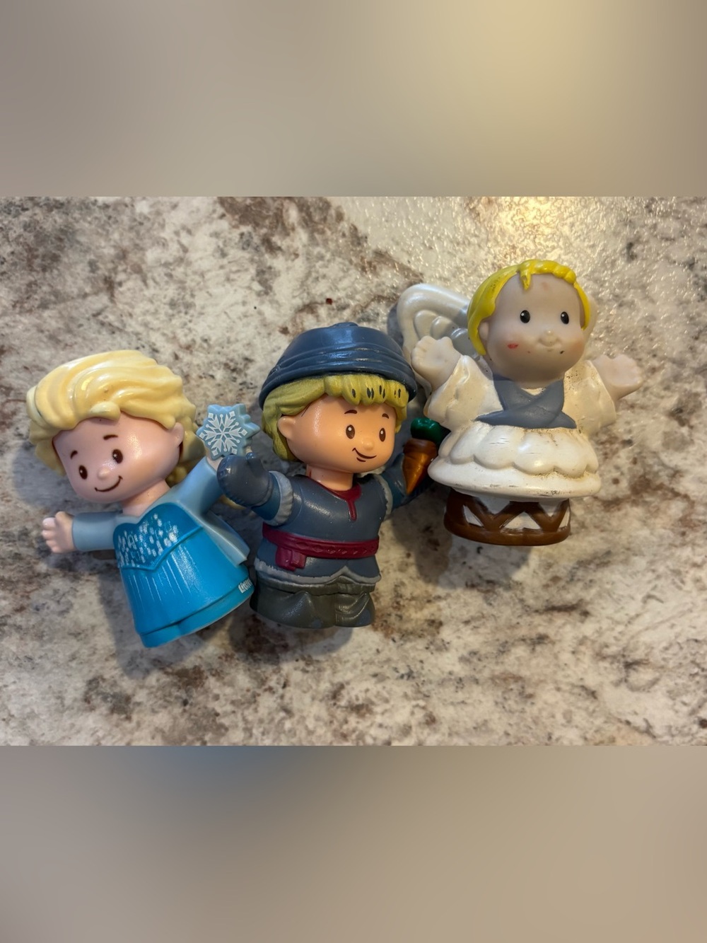 Fisher-Price Little People Figure Lot of 3 Disney Frozen Elsa Kristoff + Angel